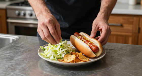 hot dogs with vinegared iceberg and potato chips