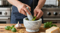 How to Make Pesto in a Mortar and Pestle
