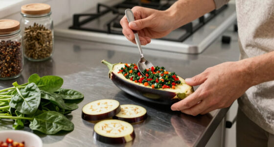 Sami Tamimi’s recipes for aubergine dolma bake with a spicy herb and spinach salad