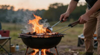How to Use a Tripod and Grill Grate Over Fire