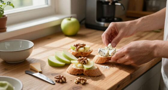 Crostini Con Formaggio Roquefort, Mele E Noci