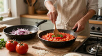 Tomato Risotto With Frizzled Red Onions