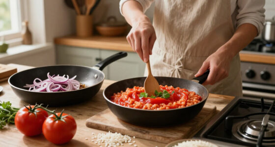 Tomato Risotto With Frizzled Red Onions