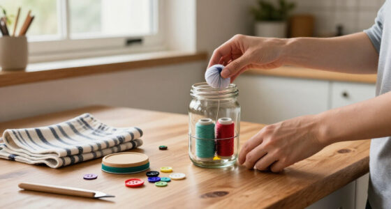 Savvy Upcyclers Transform Old Glass Jars Into A Sewing Kit With An Impressive DIY